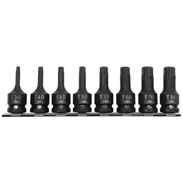 Torx bitfejes Ütve-dugÓkulcs kÉszlet t30-t80 - 8 db