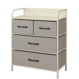 komÓd, 4 textil fiÓkos / 58x29x79cm - szÜrke/fehÉr