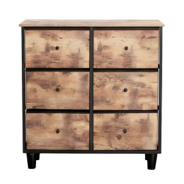 komÓd, 6 textil fiÓkos / 80x30x73cm - vintage/fekete