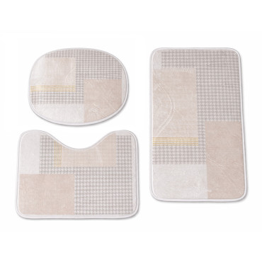 Flanel fÜrdŐszobaszŐnyeg - 40x60/40x50/40x45cm / kockÁs