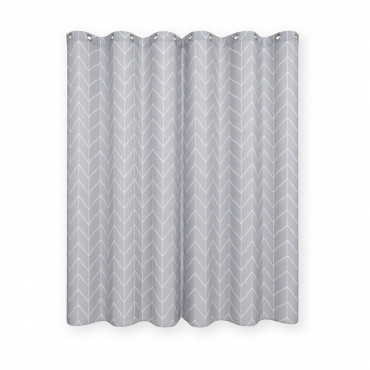 ZuhanyfÜggÖny 90g / 180x200cm - szÜrke-kocka-mintÁs