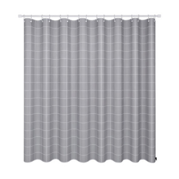 ZuhanyfÜggÖny 70g / 180x200cm - szÜrke-kocka-mintÁs