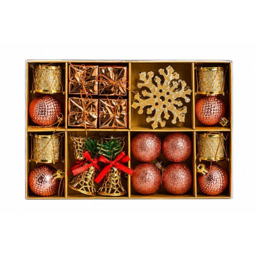 KarÁcsonyi dÍszek / rÓzsaszin - 24 db