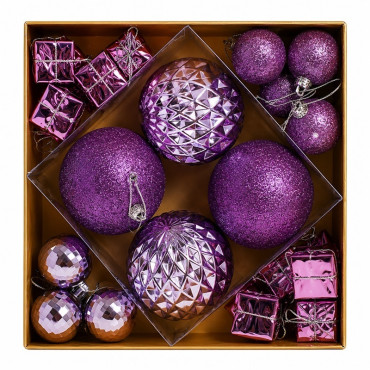 MŰanyag karÁcsonyi dÍszek / lila - 30 db