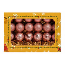 mŰanyag karÁcsonyi dÍszek / rÓzsaszin - 48 db