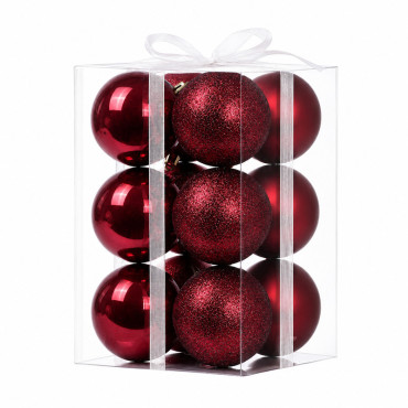 MŰanyag karÁcsonyi dÍszek / bordÓ - 12p.