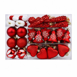 kombinÁlt karÁcsonyi dÍszek / piros - 72p.
