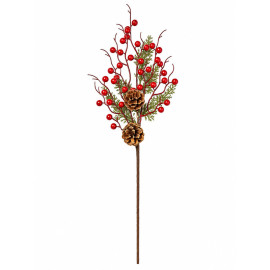 karÁcsonyi Ág dekorÁciÓ - tobozos bogyÓs 57cm
