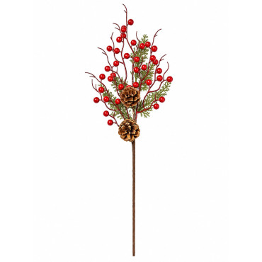 KarÁcsonyi Ág dekorÁciÓ - tobozos bogyÓs 57cm