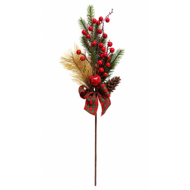 KarÁcsonyi Ág dekorÁciÓ - kismasnis bogyÓs 52cm