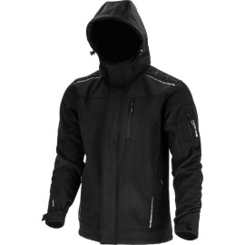 soft-shell kabÁt, bÉlelt, kapucnis / fekete - 2xl