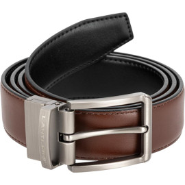 megfordÍthatÓ bŐr nadrÁgszÍj / fekete-barna - 120cm